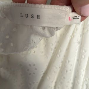 Lush white dress with open back